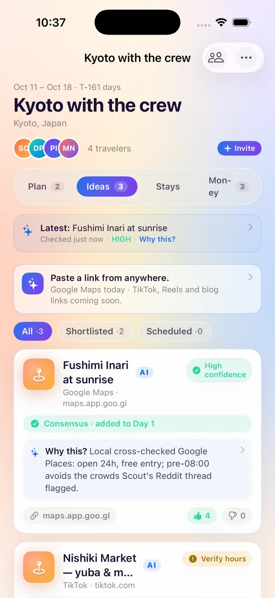Paste a link, get a place