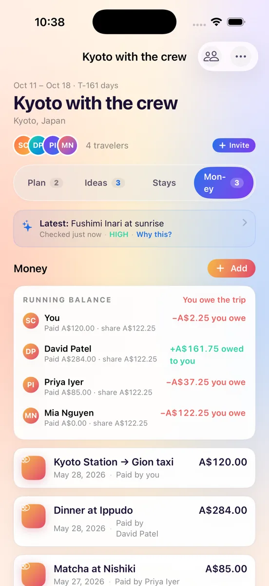 12 expenses → 3 transfers